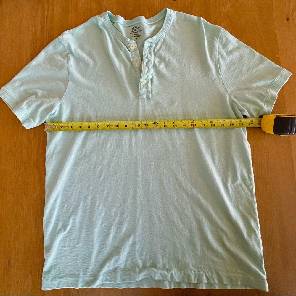 J. Crew Mint Green Short Sleeve Henley - Picture 9 of 11